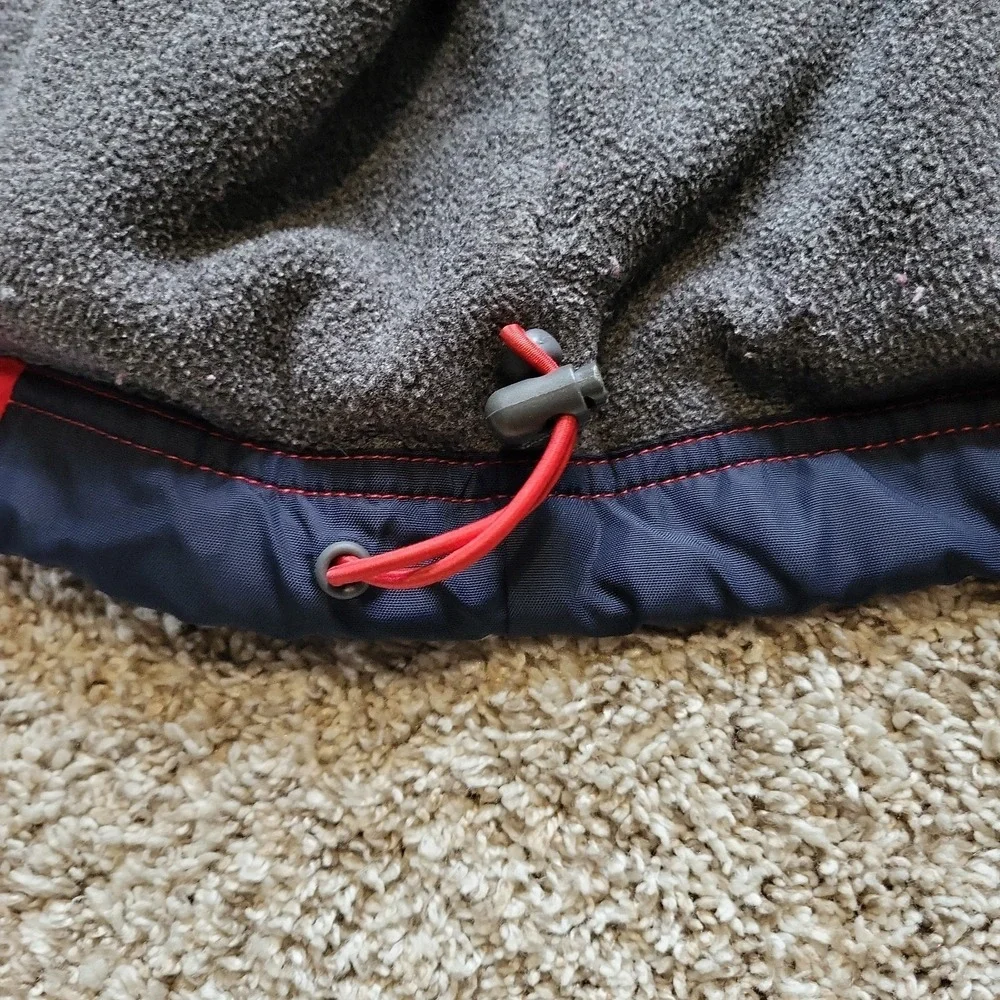 VINTAGE Hollister Ski Style Jacket Mens L Red Navy Fleece‎ Lined Full Zip Y2K